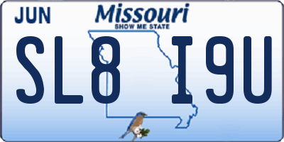 MO license plate SL8I9U