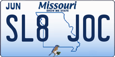 MO license plate SL8J0C