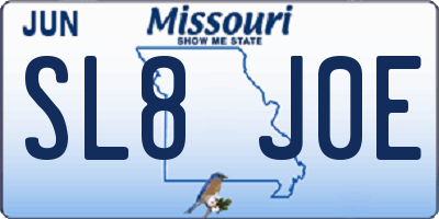 MO license plate SL8J0E