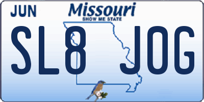 MO license plate SL8J0G