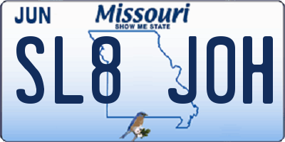 MO license plate SL8J0H