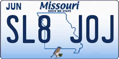 MO license plate SL8J0J