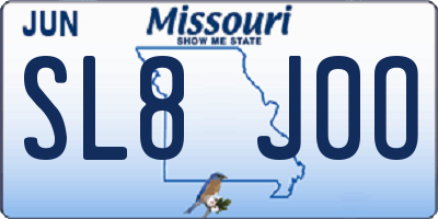 MO license plate SL8J0O