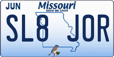 MO license plate SL8J0R