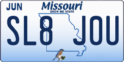 MO license plate SL8J0U