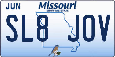 MO license plate SL8J0V