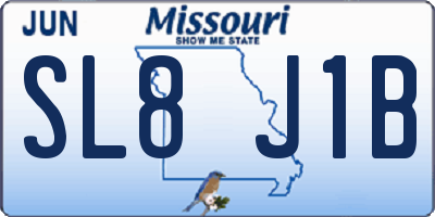 MO license plate SL8J1B