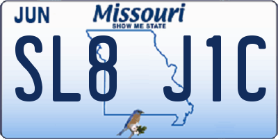MO license plate SL8J1C
