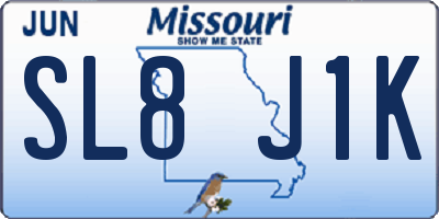 MO license plate SL8J1K