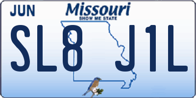 MO license plate SL8J1L