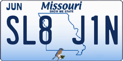 MO license plate SL8J1N