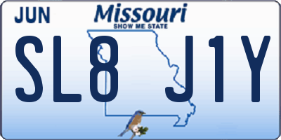 MO license plate SL8J1Y