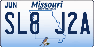 MO license plate SL8J2A