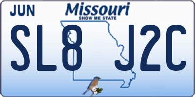 MO license plate SL8J2C