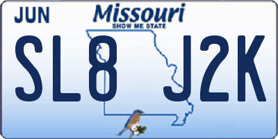 MO license plate SL8J2K