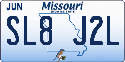 MO license plate SL8J2L