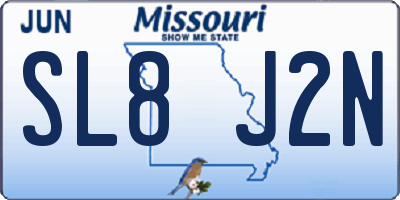 MO license plate SL8J2N