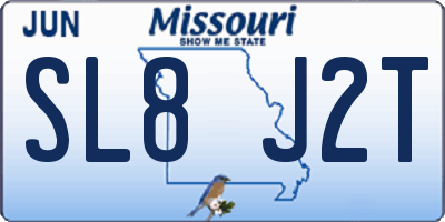 MO license plate SL8J2T