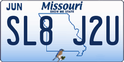 MO license plate SL8J2U