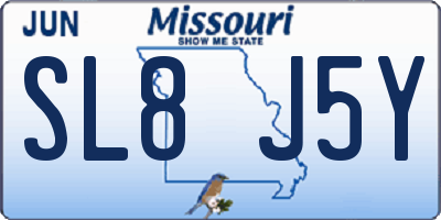 MO license plate SL8J5Y