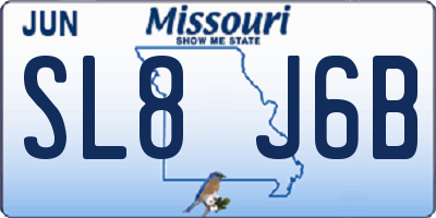 MO license plate SL8J6B