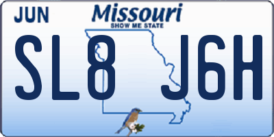 MO license plate SL8J6H