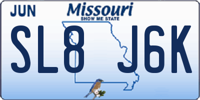 MO license plate SL8J6K