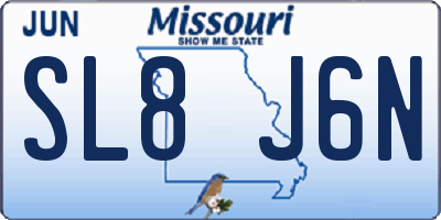 MO license plate SL8J6N