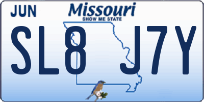 MO license plate SL8J7Y