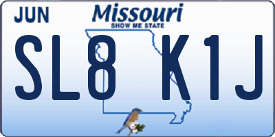 MO license plate SL8K1J