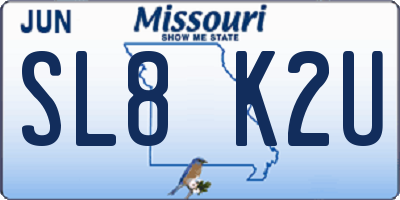 MO license plate SL8K2U