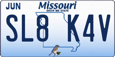 MO license plate SL8K4V