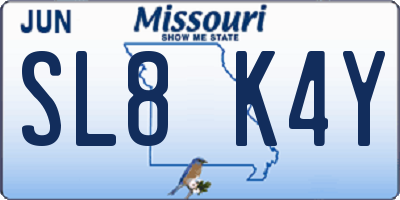 MO license plate SL8K4Y