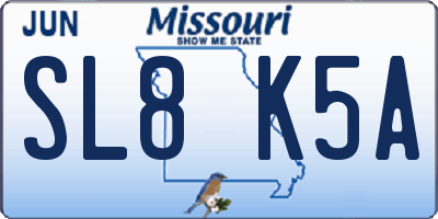 MO license plate SL8K5A
