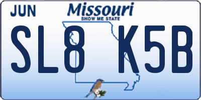 MO license plate SL8K5B