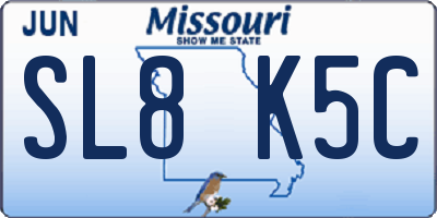 MO license plate SL8K5C
