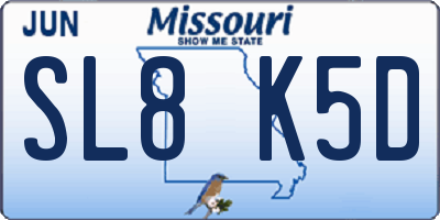 MO license plate SL8K5D