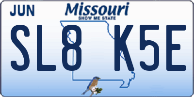 MO license plate SL8K5E