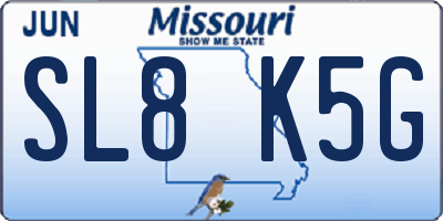 MO license plate SL8K5G