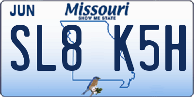 MO license plate SL8K5H