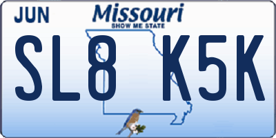 MO license plate SL8K5K