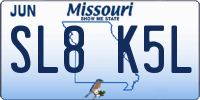 MO license plate SL8K5L