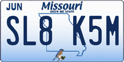 MO license plate SL8K5M