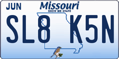 MO license plate SL8K5N