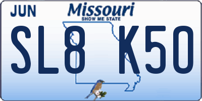 MO license plate SL8K5O