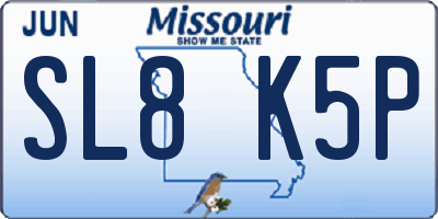 MO license plate SL8K5P