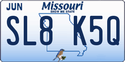 MO license plate SL8K5Q