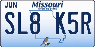 MO license plate SL8K5R