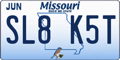 MO license plate SL8K5T