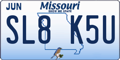 MO license plate SL8K5U
